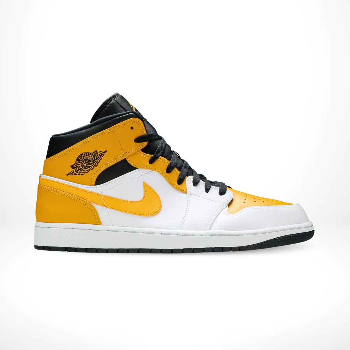 Air Jordan 1 Mid in University Gold White Black - product image from the listing.
