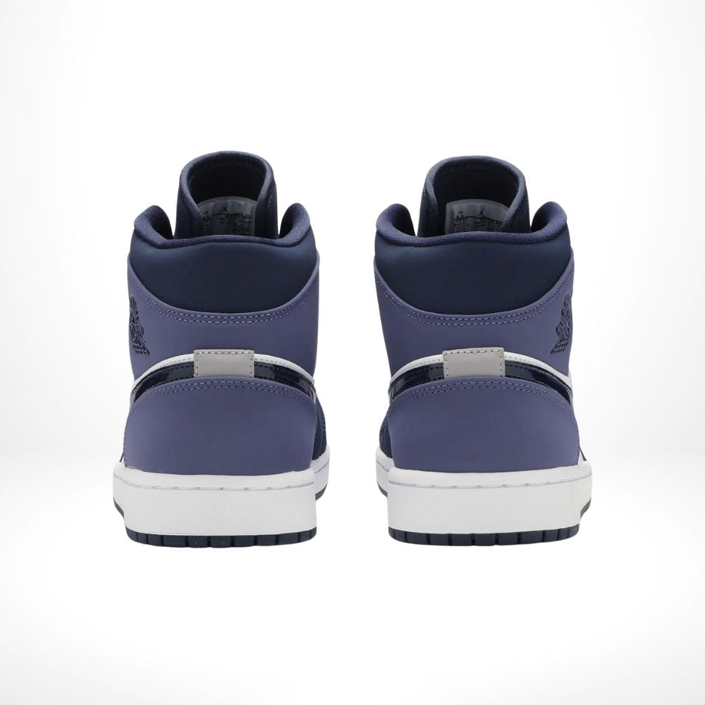 Air Jordan 1 Mid Obsidian in Purple White - product image from the listing.