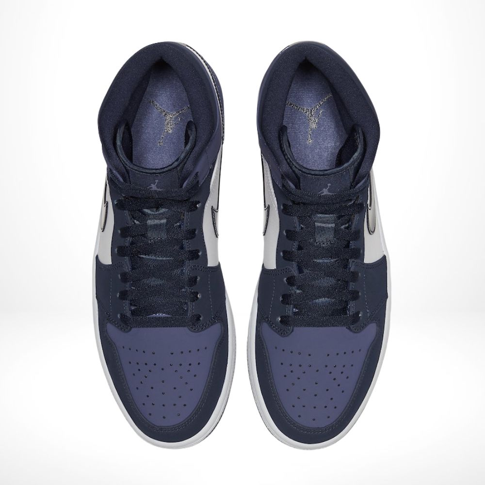 Air Jordan 1 Mid Obsidian in Purple White - product image from the listing.