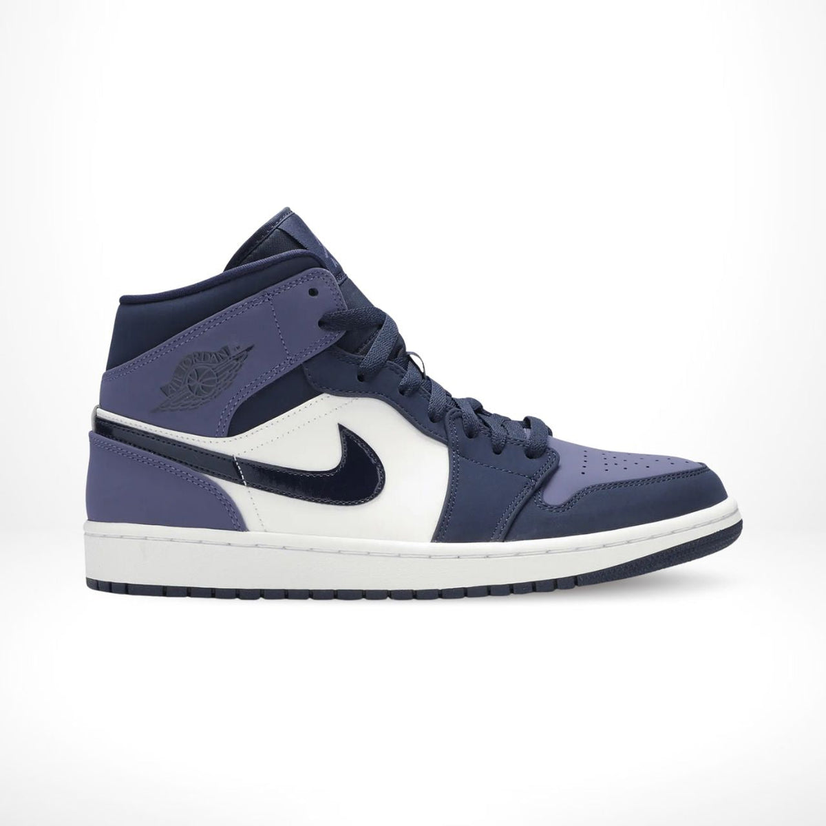 Air Jordan 1 Mid Obsidian in Purple White - product image from the listing.