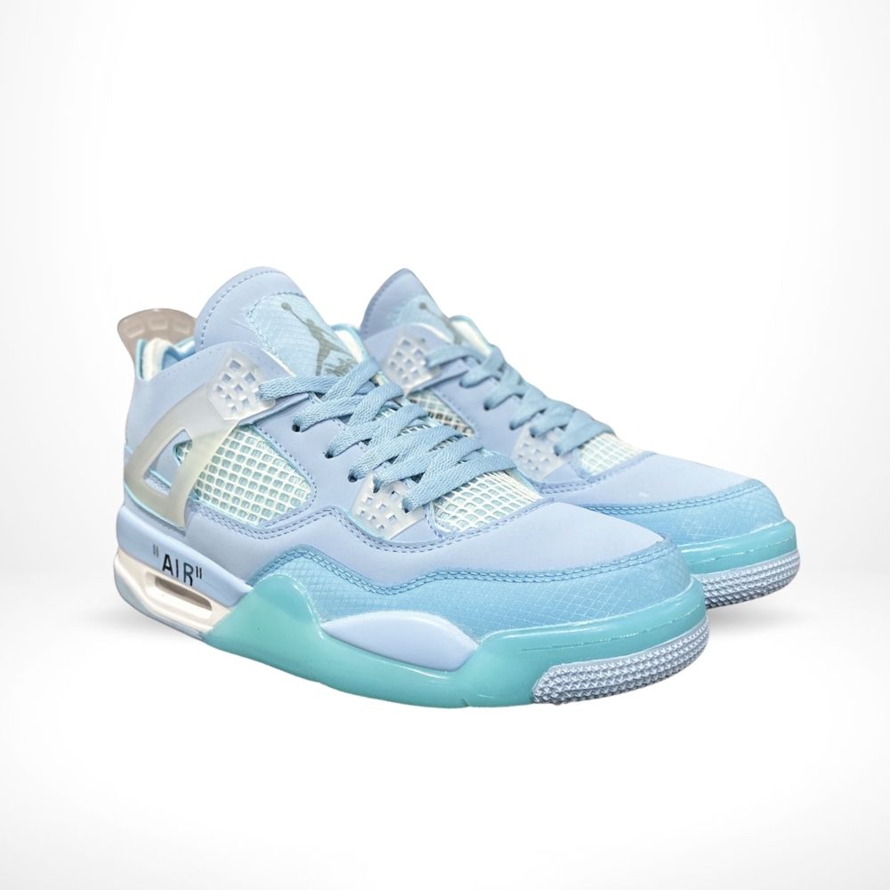Air Jordan 4 X in Off White Ice Blue - product image from the listing.