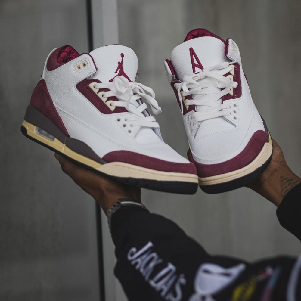 x A Ma Maniere Burgundy Crush - Air Jordan 3 - product image from the listing.
