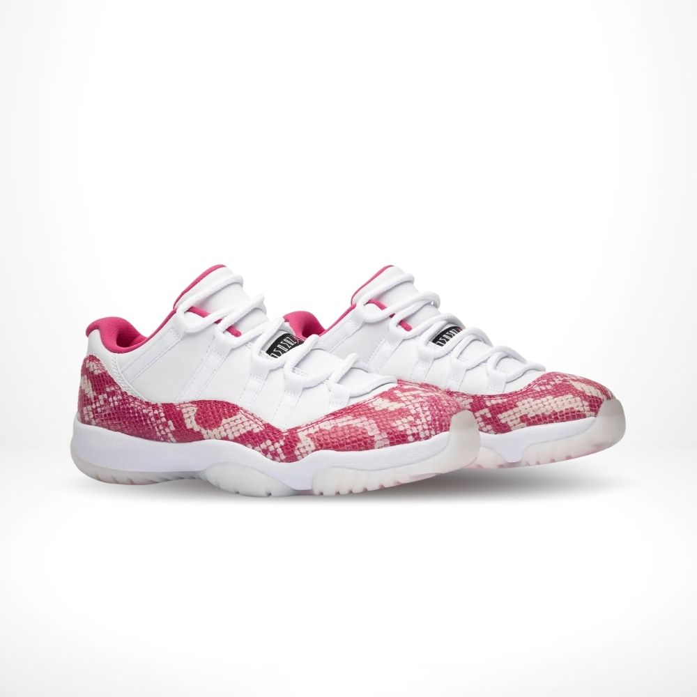 Air Jordan 11 Low Pink Snakeskin in White - product image from the listing.