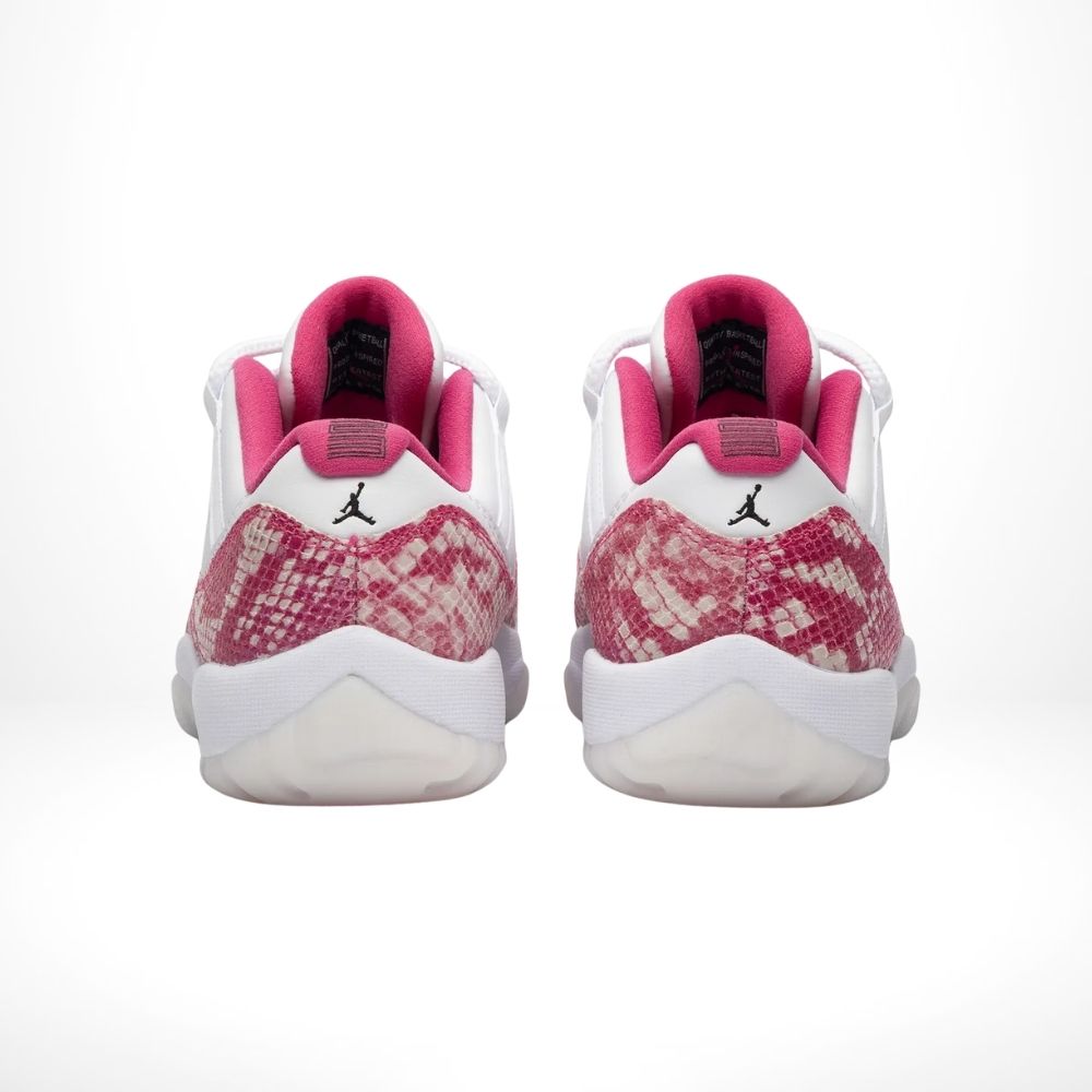 Air Jordan 11 Low Pink Snakeskin in White - product image from the listing.
