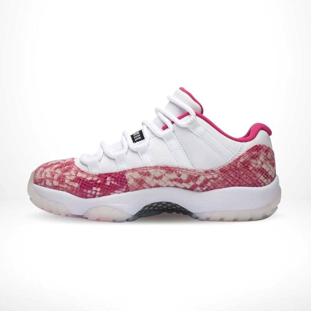 Air Jordan 11 Low Pink Snakeskin in White - product image from the listing.