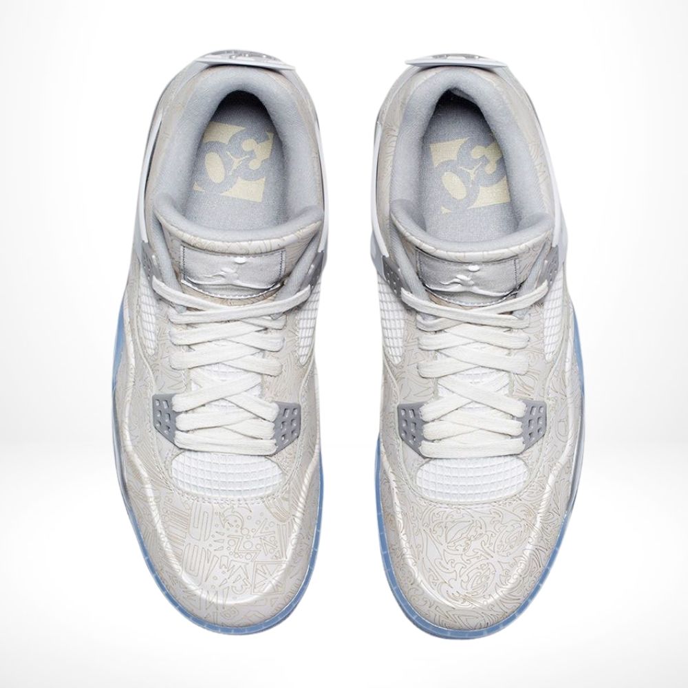 Air Jordan 4 Retro 30th Anniversary Laser in White Metallic Silver - product image from the listing.