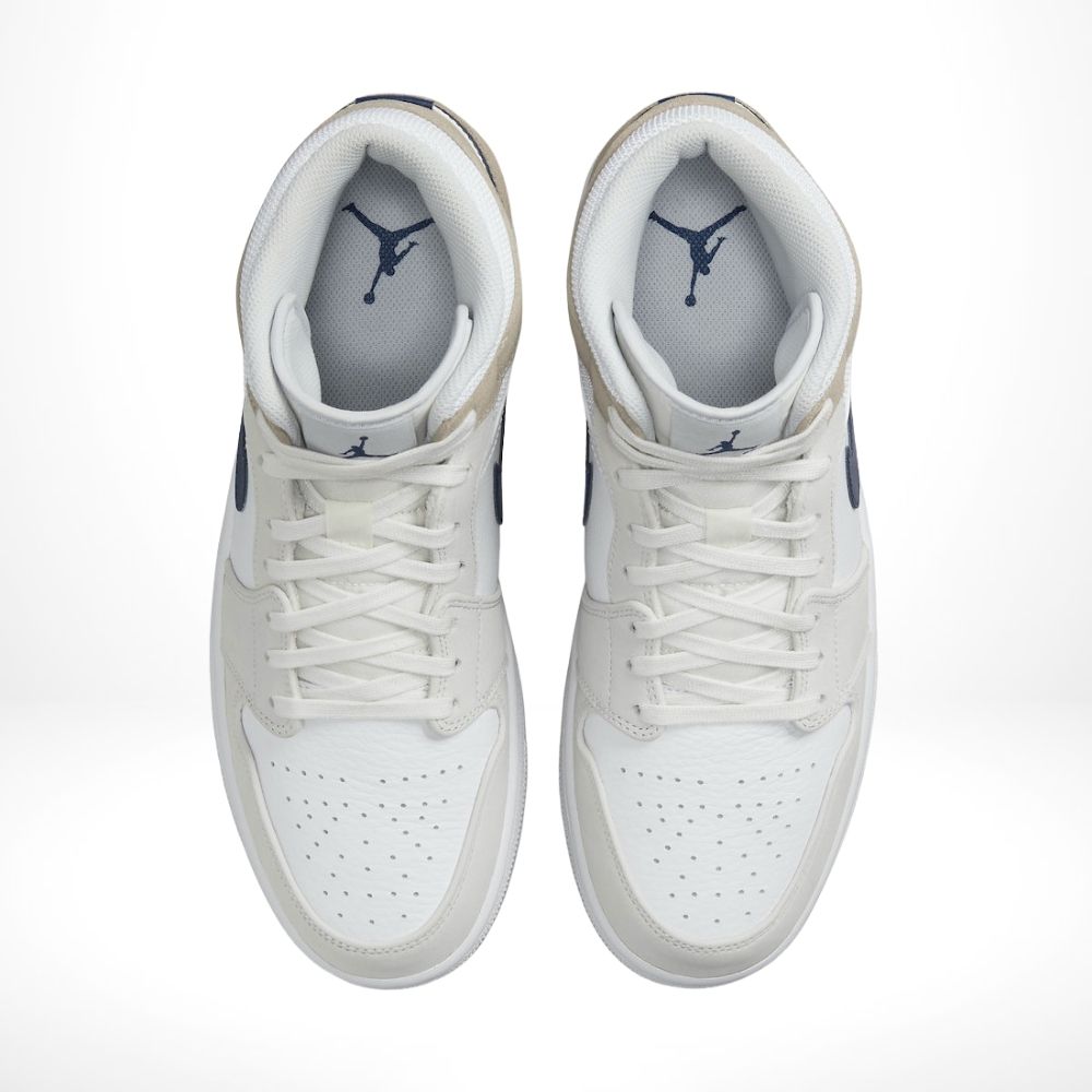 White Khaki Blue Void - Air Jordan 1 Mid - product image from the listing.