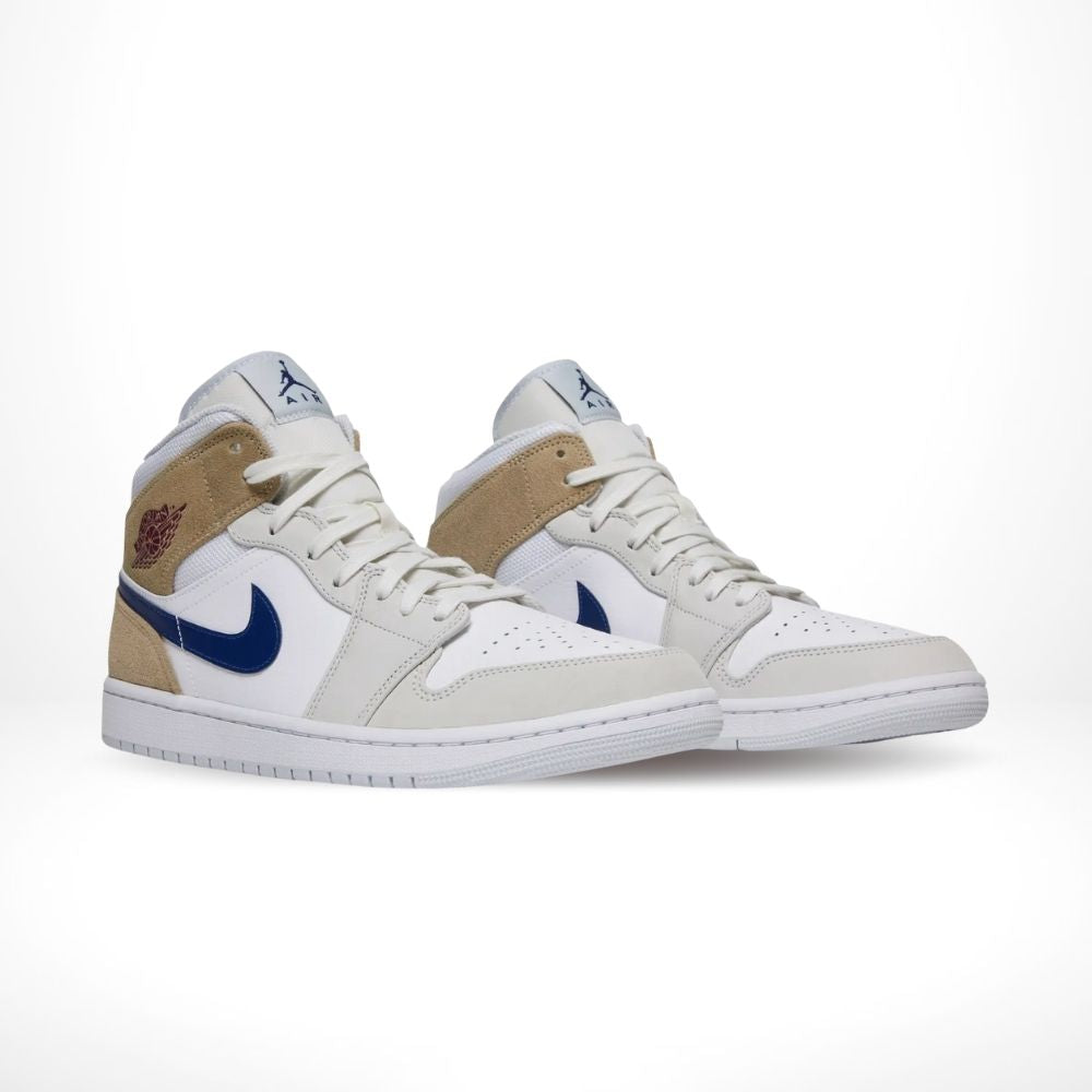 White Khaki Blue Void - Air Jordan 1 Mid - product image from the listing.