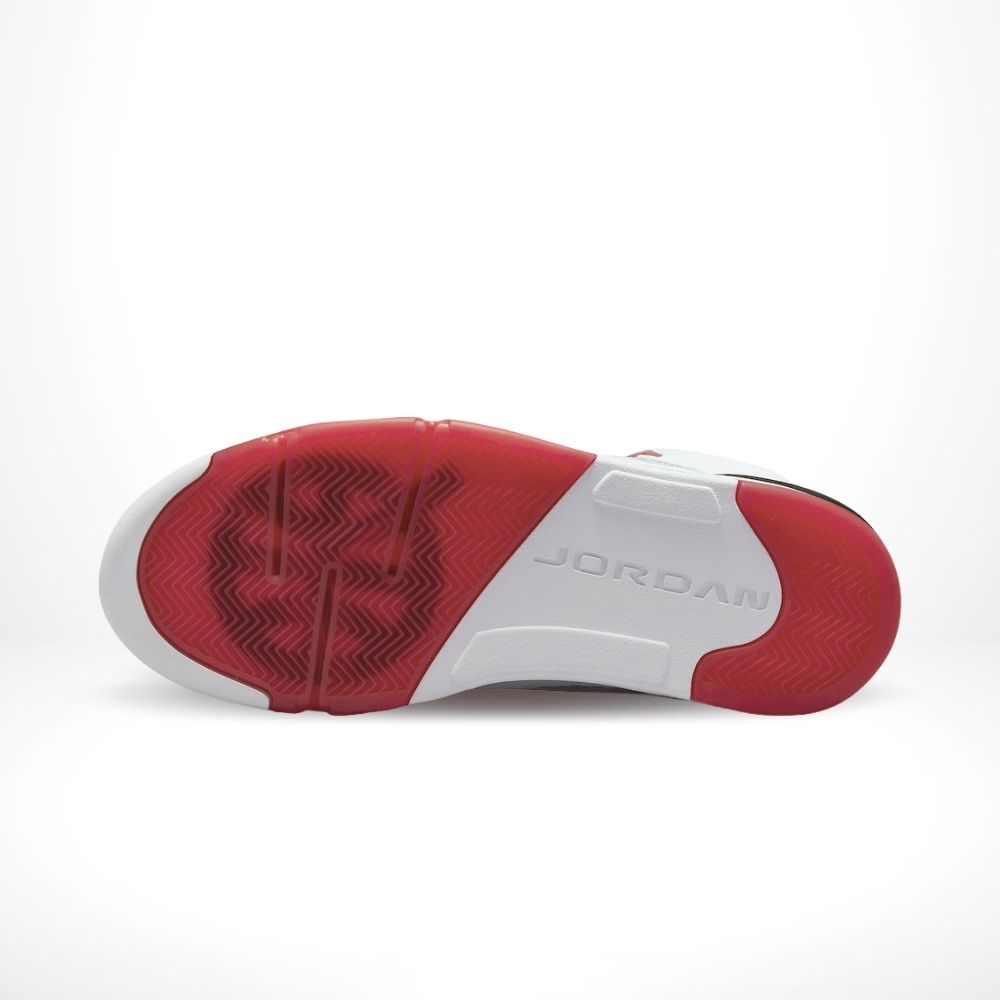 Air Jordan 5 Retro Quai 54 in White University Red - product image from the listing.