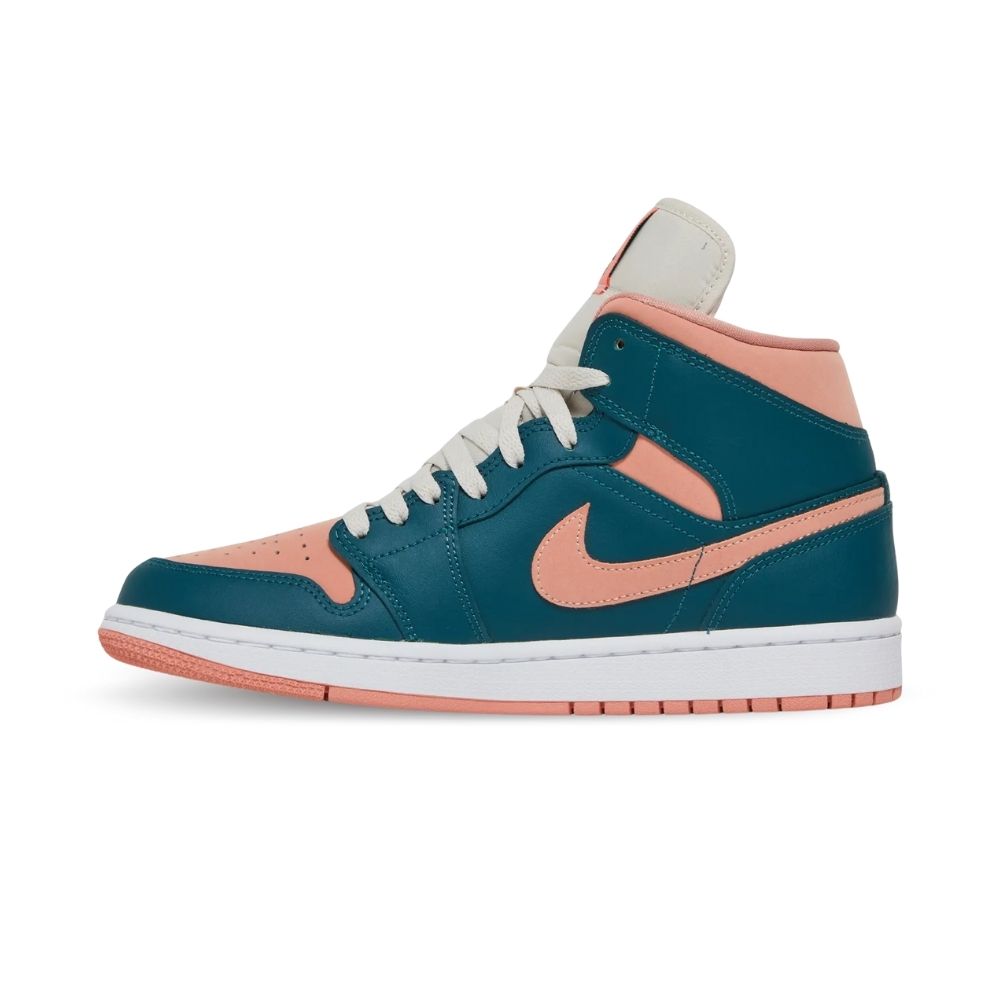 Air Jordan 1 Mid in Dark Teal Green Pink - product image from the listing.