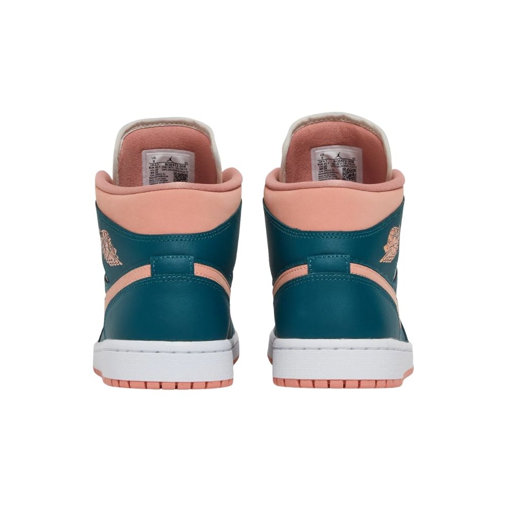 Air Jordan 1 Mid in Dark Teal Green Pink - product image from the listing.