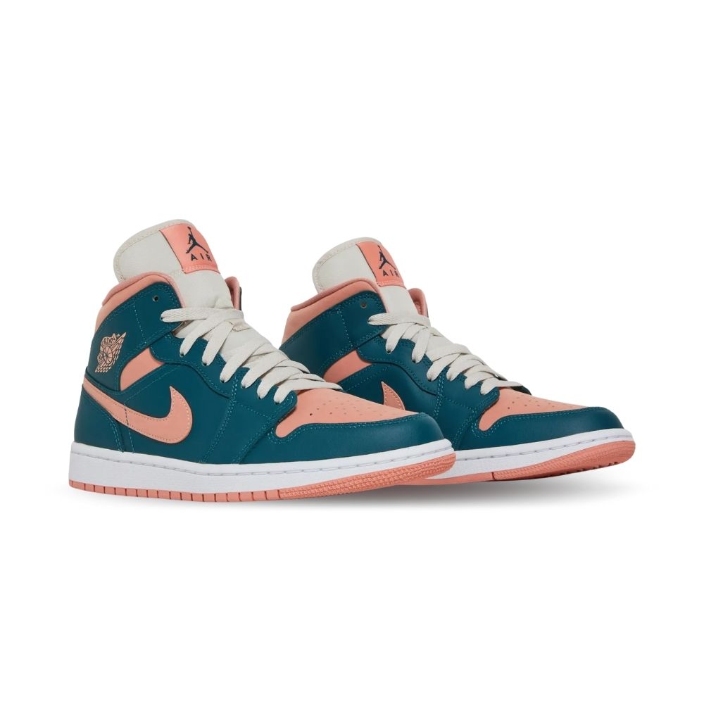 Air Jordan 1 Mid in Dark Teal Green Pink - product image from the listing.