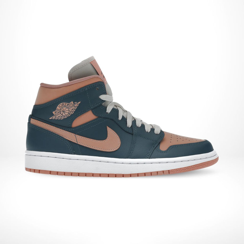 Air Jordan 1 Mid in Dark Teal Green Pink - product image from the listing.