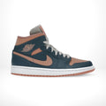 Air Jordan 1 Mid in Dark Teal Green Pink - product image from the listing.