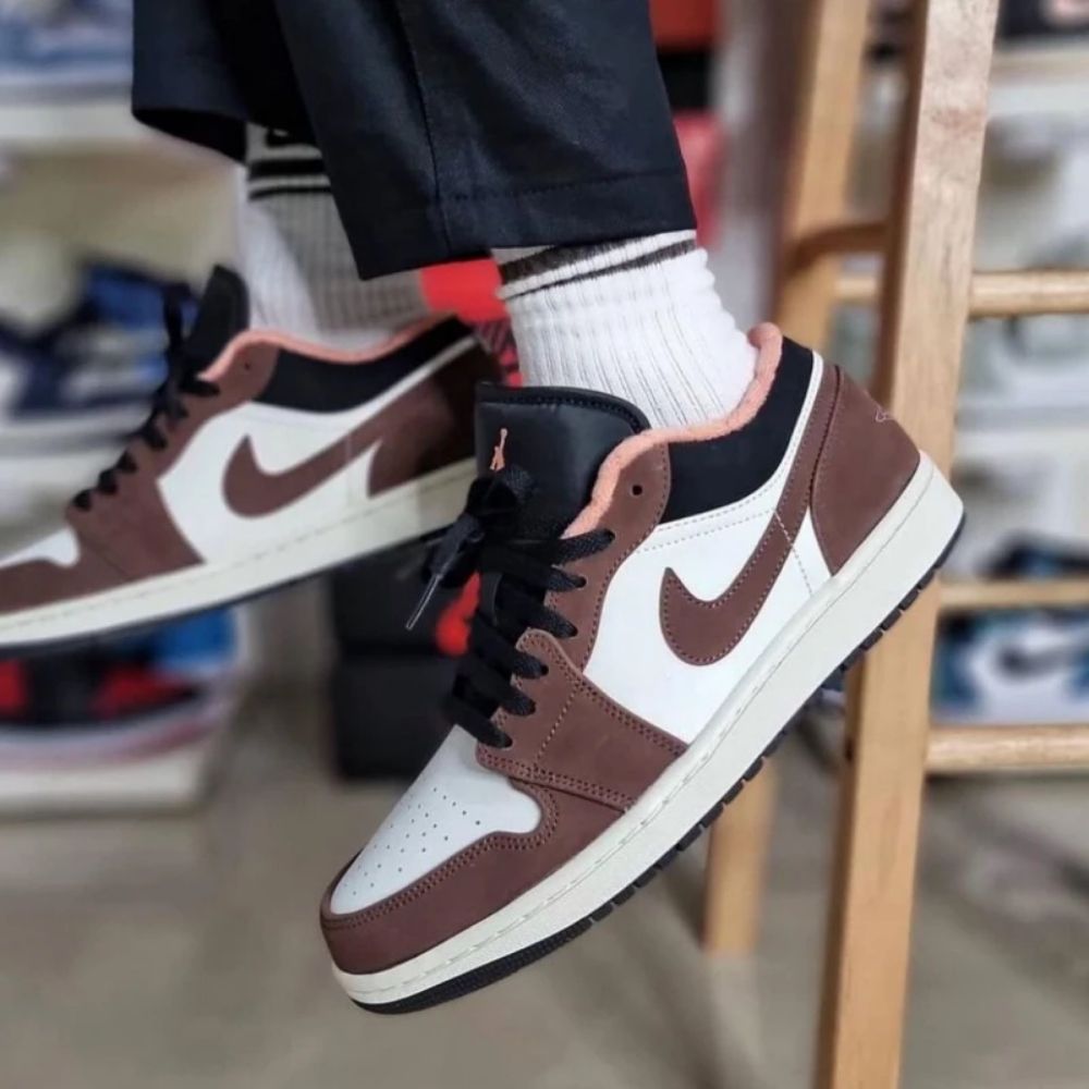 Air Jordan 1 Low in Mocha Brown White - product image from the listing.