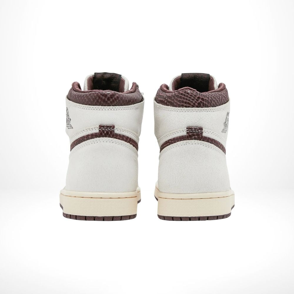 Air Jordan 1 High OG X A Ma Maniére Airness in Sail Burgundy Red - product image from the listing.