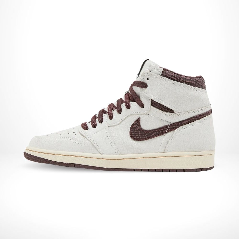 Air Jordan 1 High OG X A Ma Maniére Airness in Sail Burgundy Red - product image from the listing.