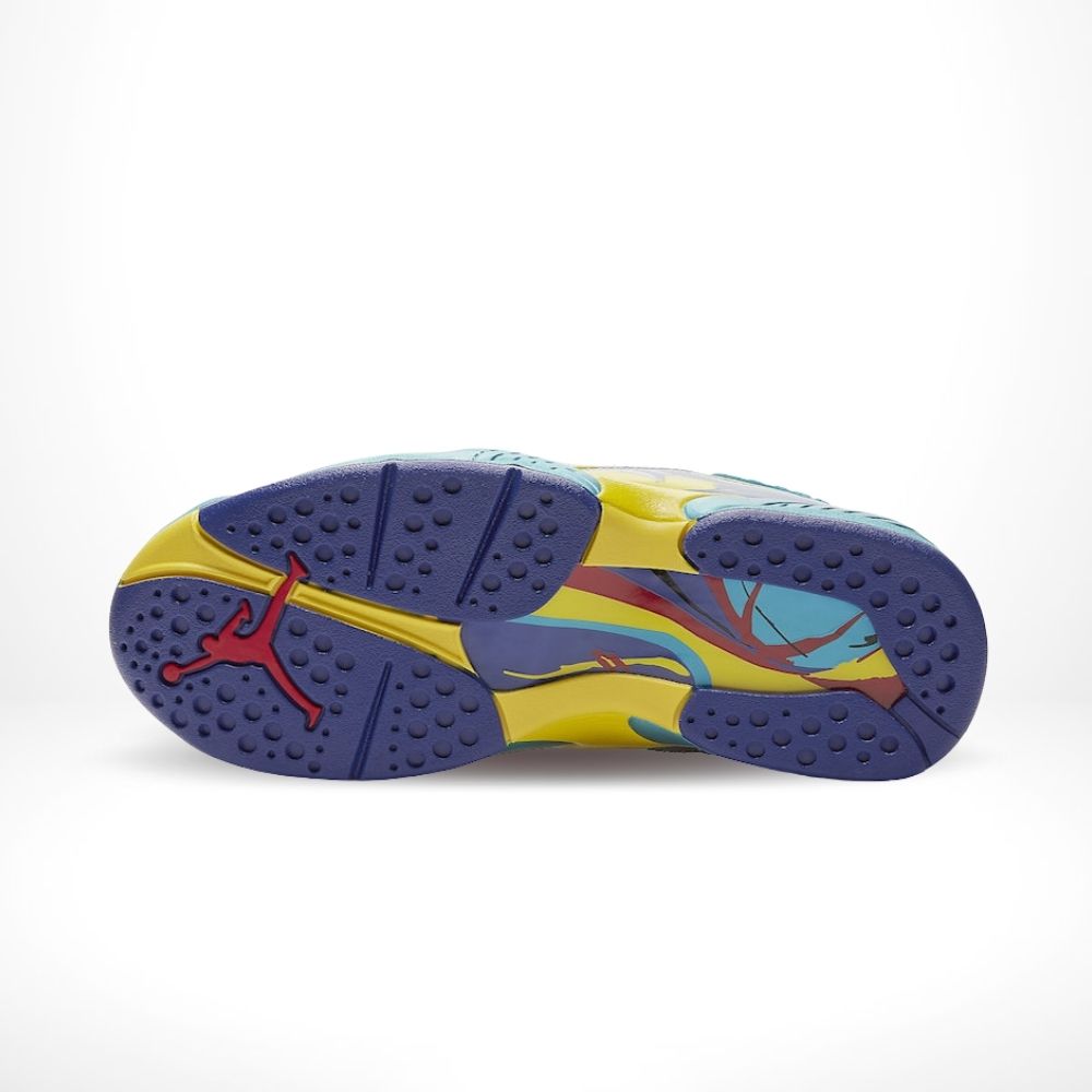 Air Jordan 8 Retro in White Aqua Blue - product image from the listing.