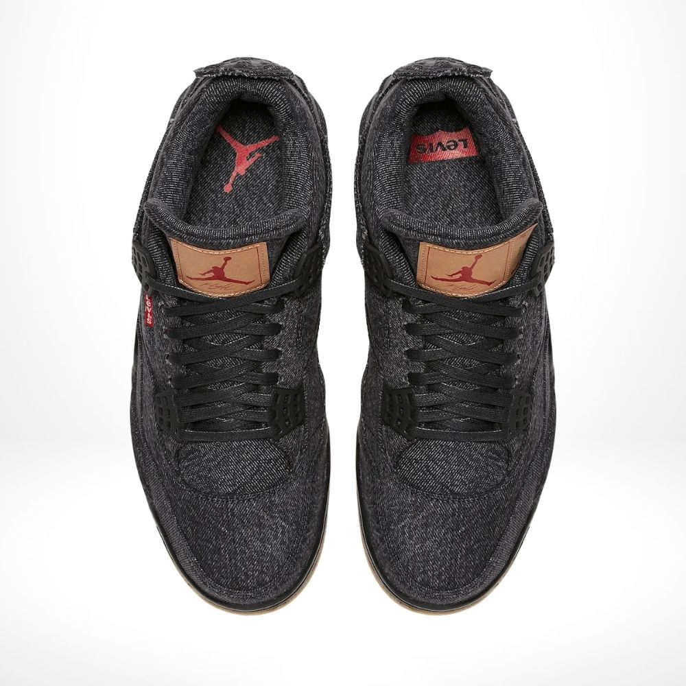 Air Jordan 4 Retro X Levis in Black Denim - product image from the listing.