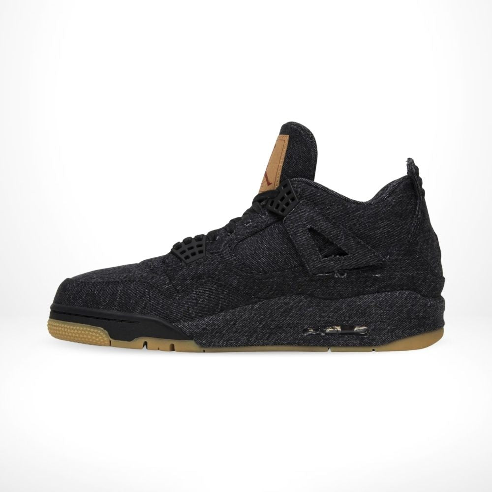 Air Jordan 4 Retro X Levis in Black Denim - product image from the listing.