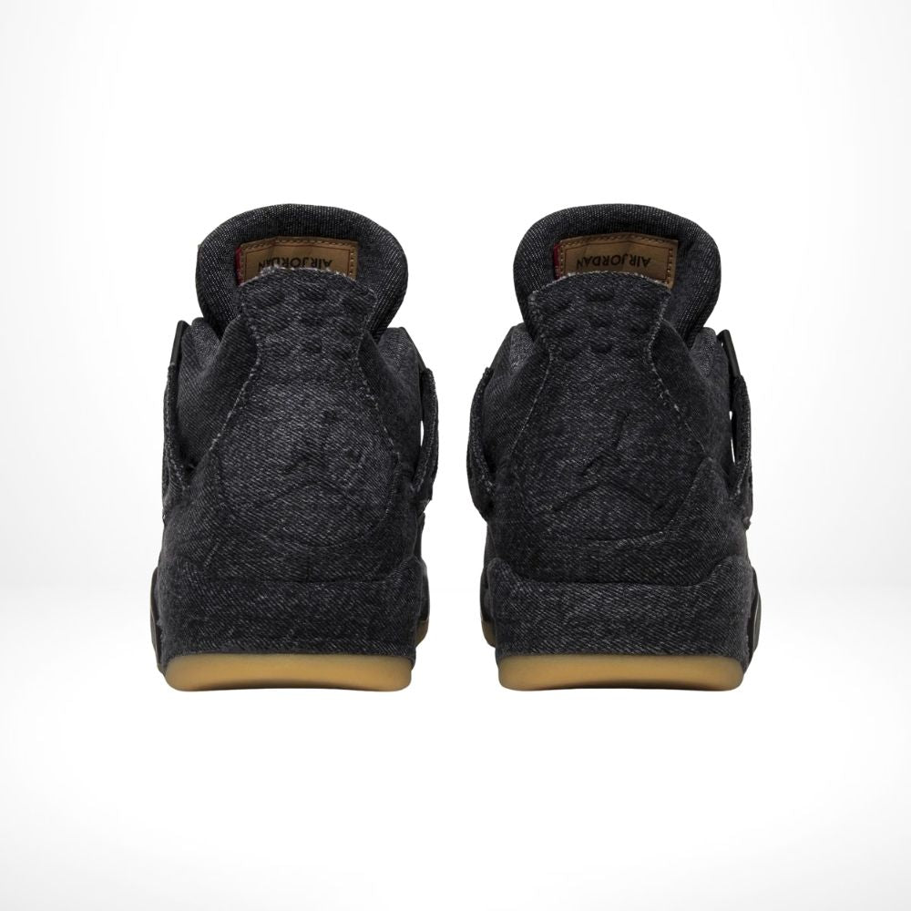 Air Jordan 4 Retro X Levis in Black Denim - product image from the listing.