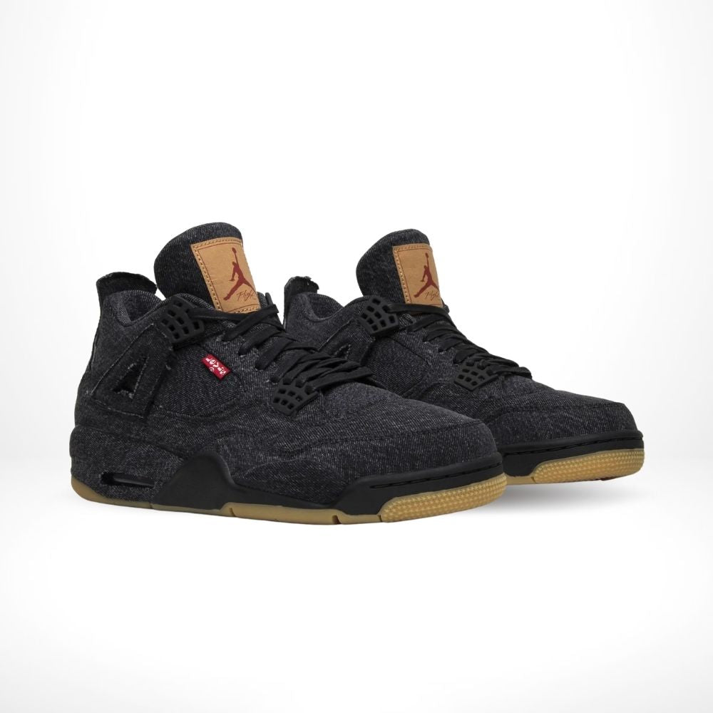 Air Jordan 4 Retro X Levis in Black Denim - product image from the listing.