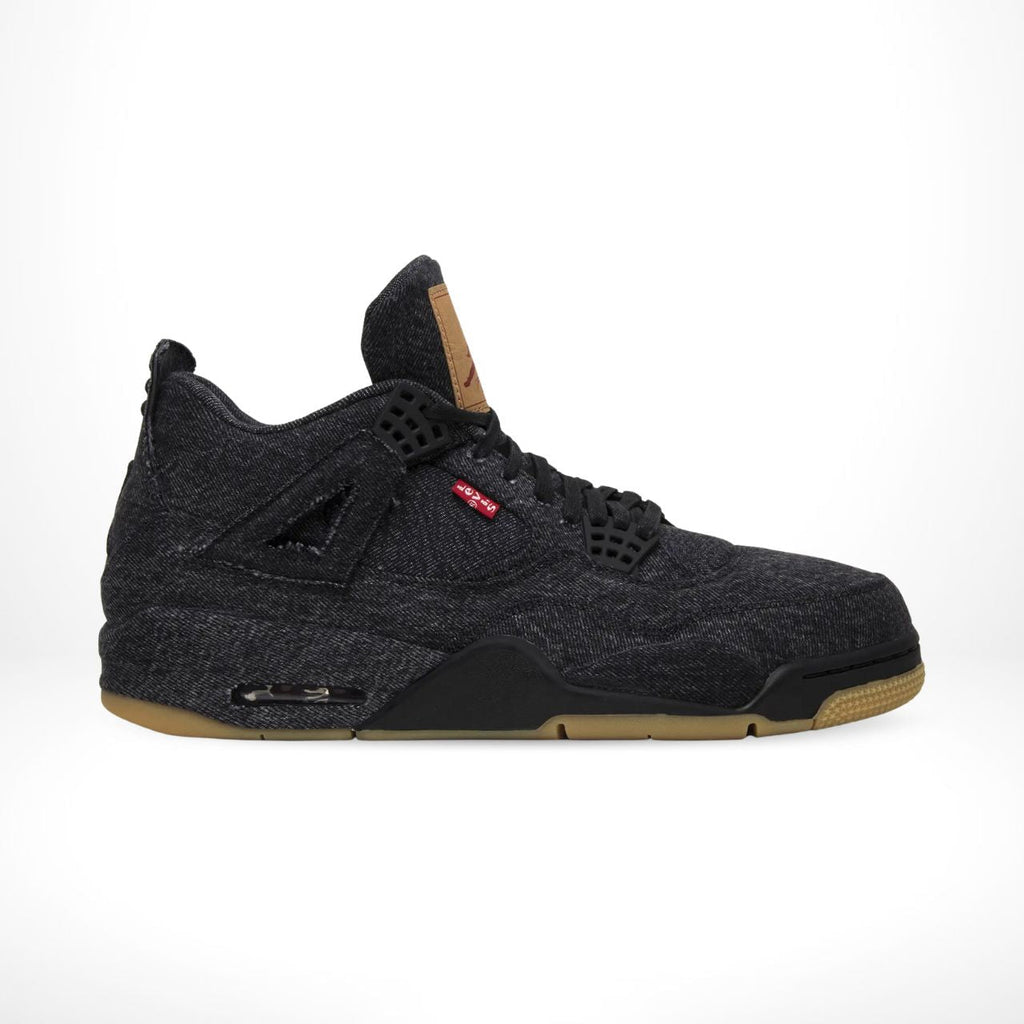 Air Jordan 4 Retro X Levis in Black Denim - product image from the listing.