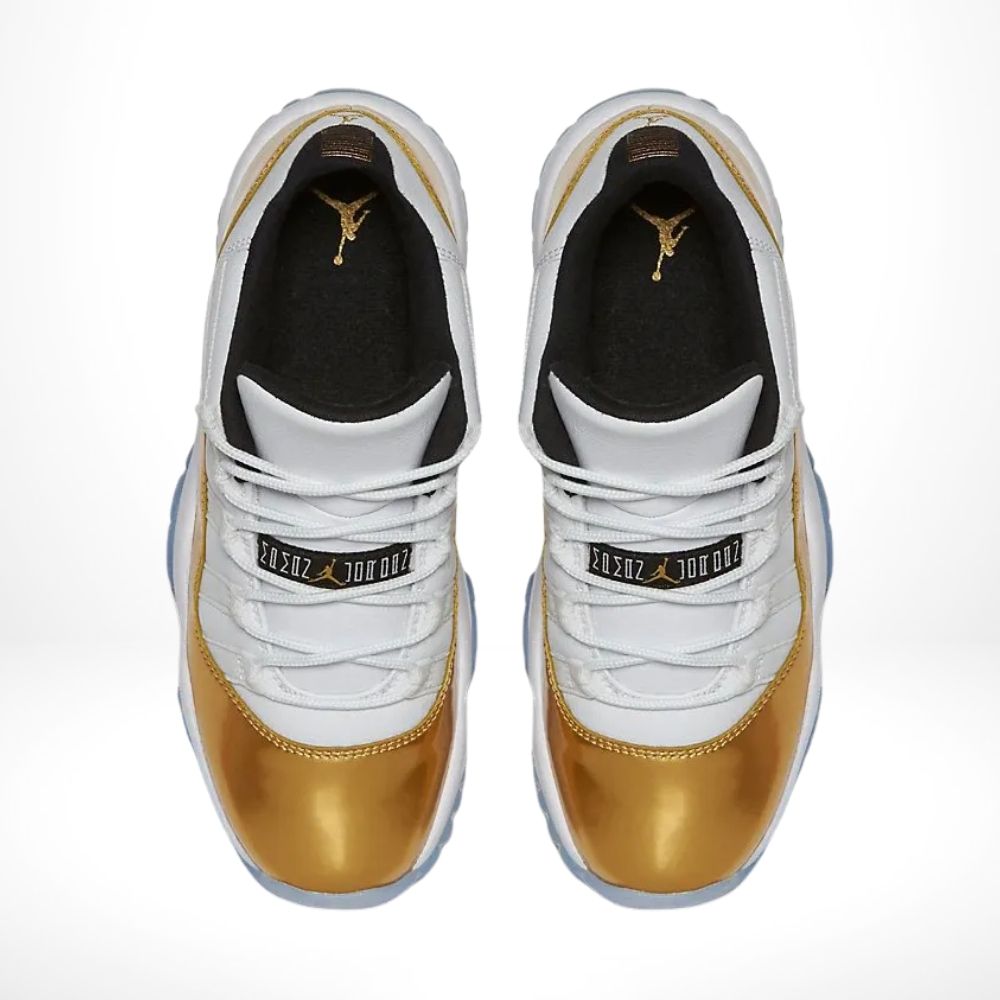 Air Jordan 11 Retro Low Closing Ceremony in White Metallic Gold - product image from the listing.
