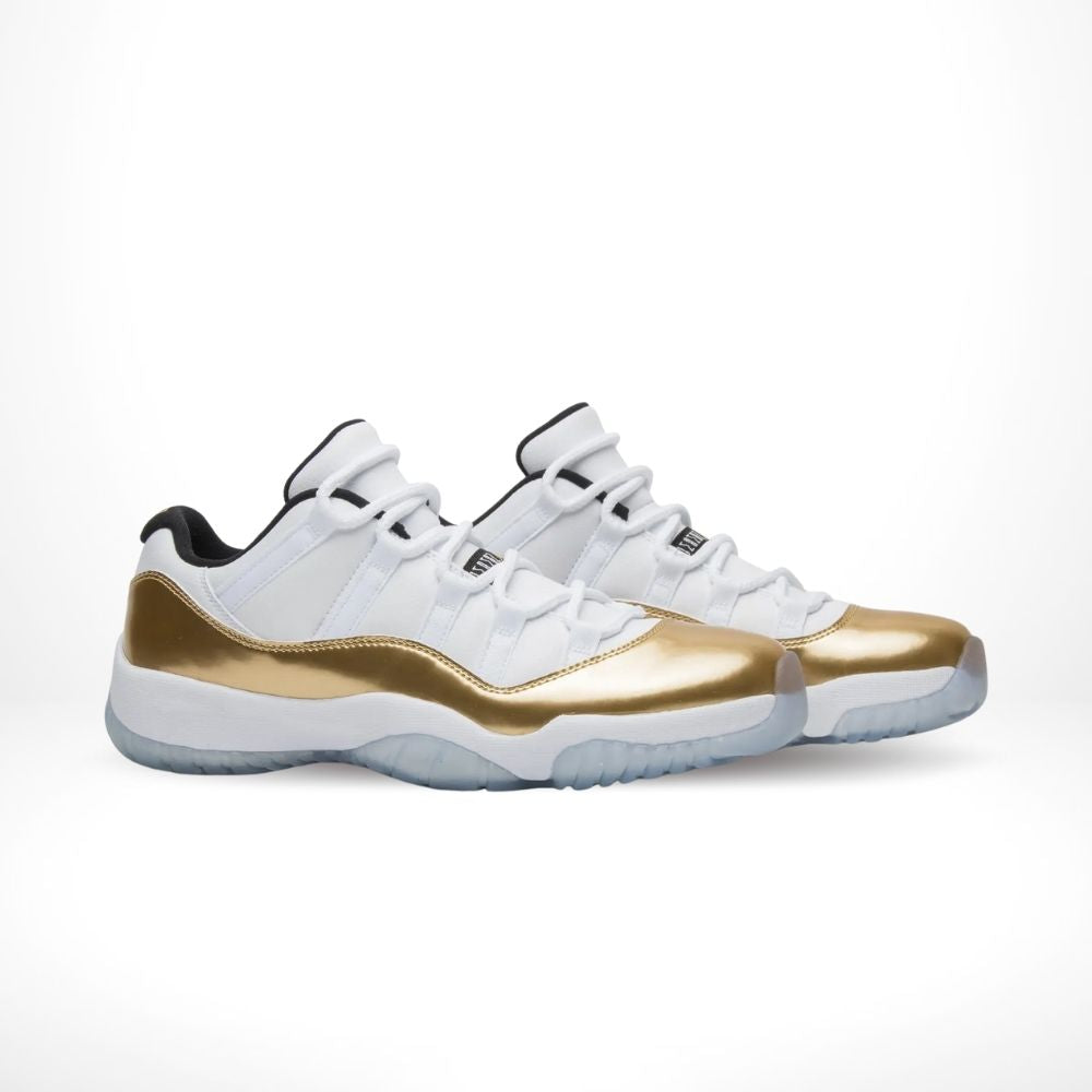 Air Jordan 11 Retro Low Closing Ceremony in White Metallic Gold - product image from the listing.