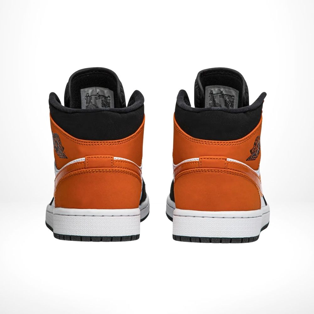 Air Jordan 1 Mid Shattered Backboard in Orange Black - product image from the listing.