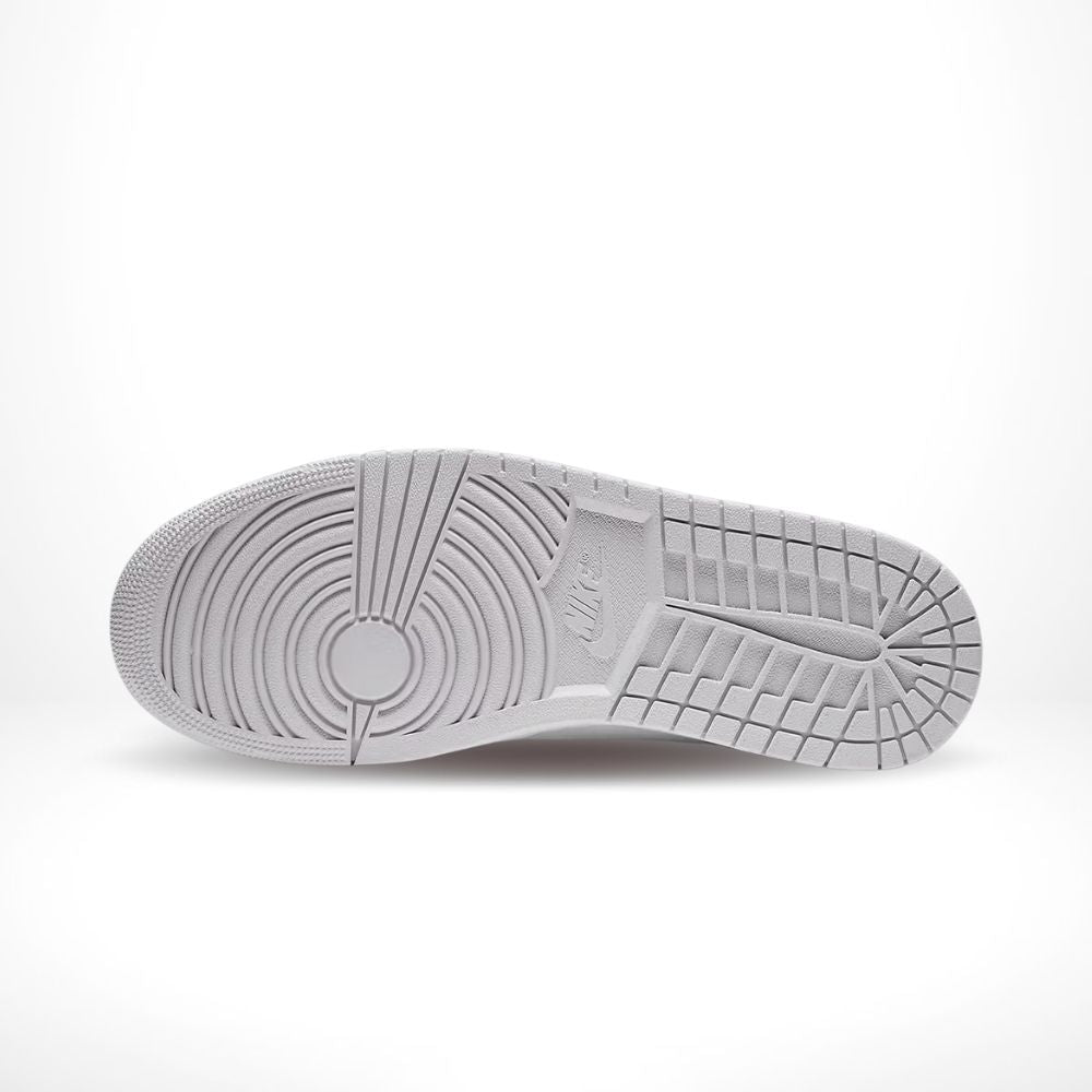 Air Jordan 1 Mid Swoosh Logo Grey Camo in White - product image from the listing.