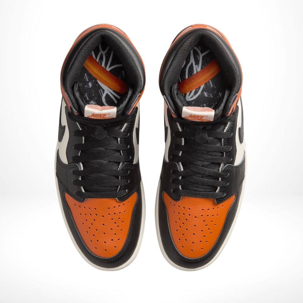 Air Jordan 1 Retro High OG Shattered Backboard Starfish in Sail Black - product image from the listing.