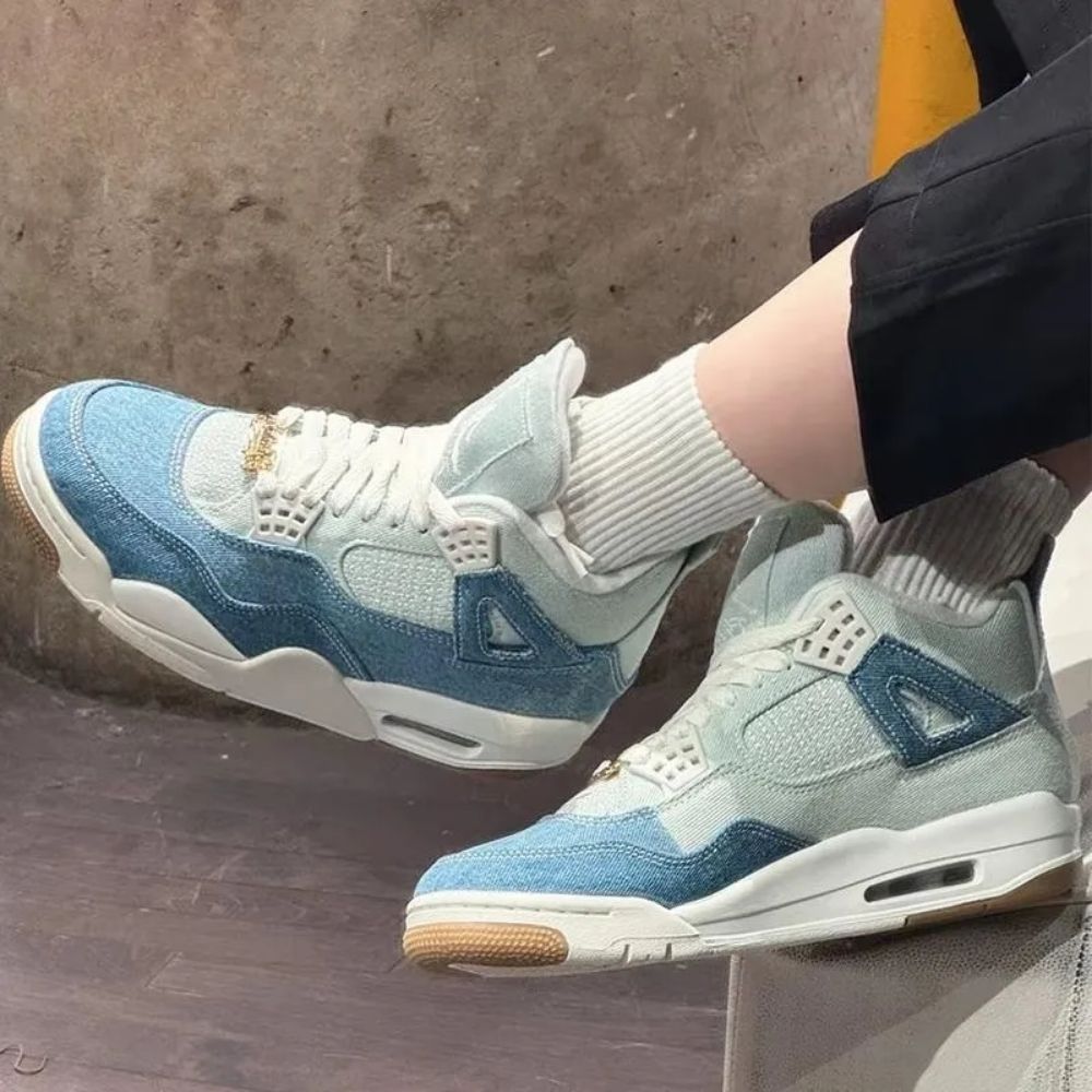 Air Jordan 4 Retro TEX Worn in Blue Denim - product image from the listing.