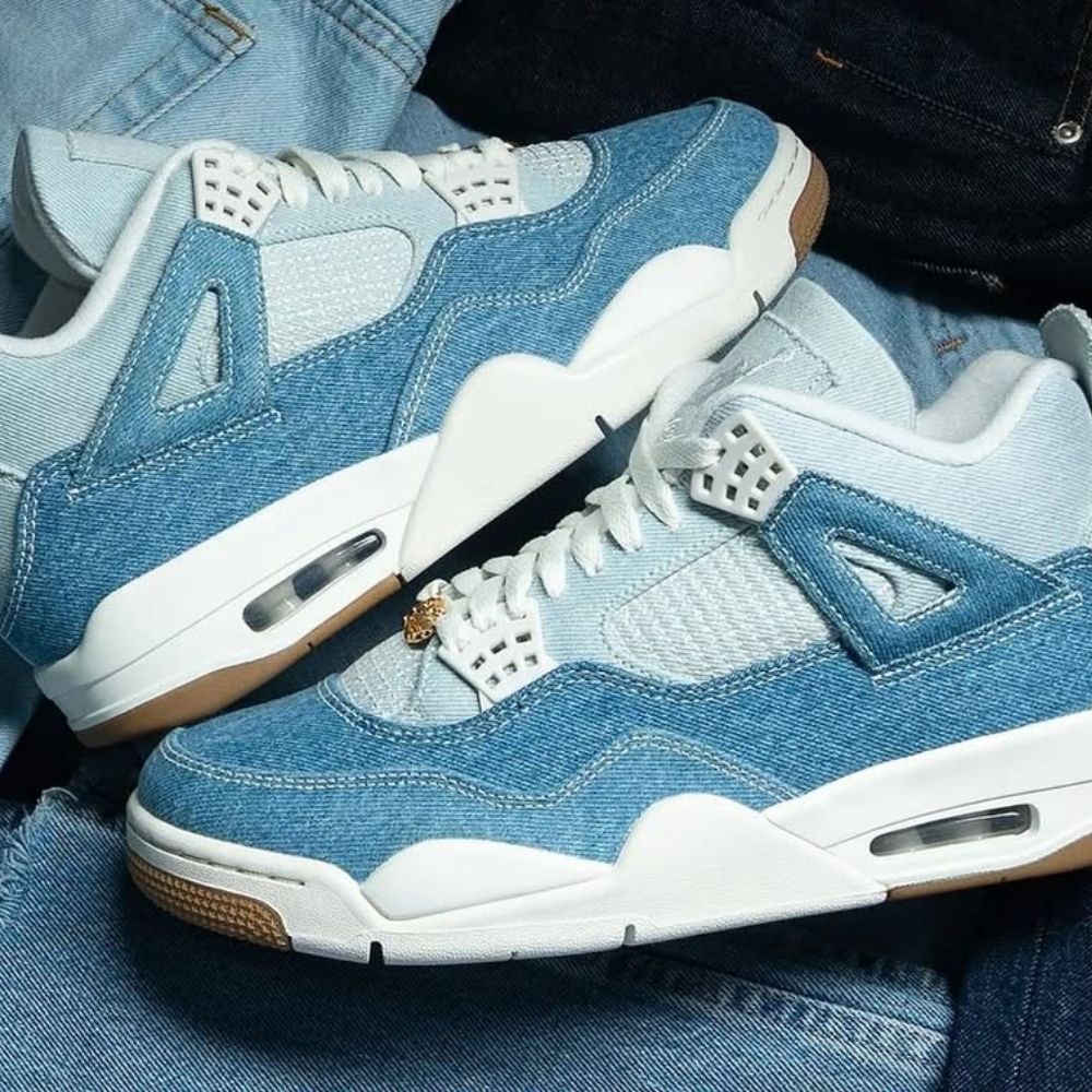 Air Jordan 4 Retro TEX Worn in Blue Denim - product image from the listing.