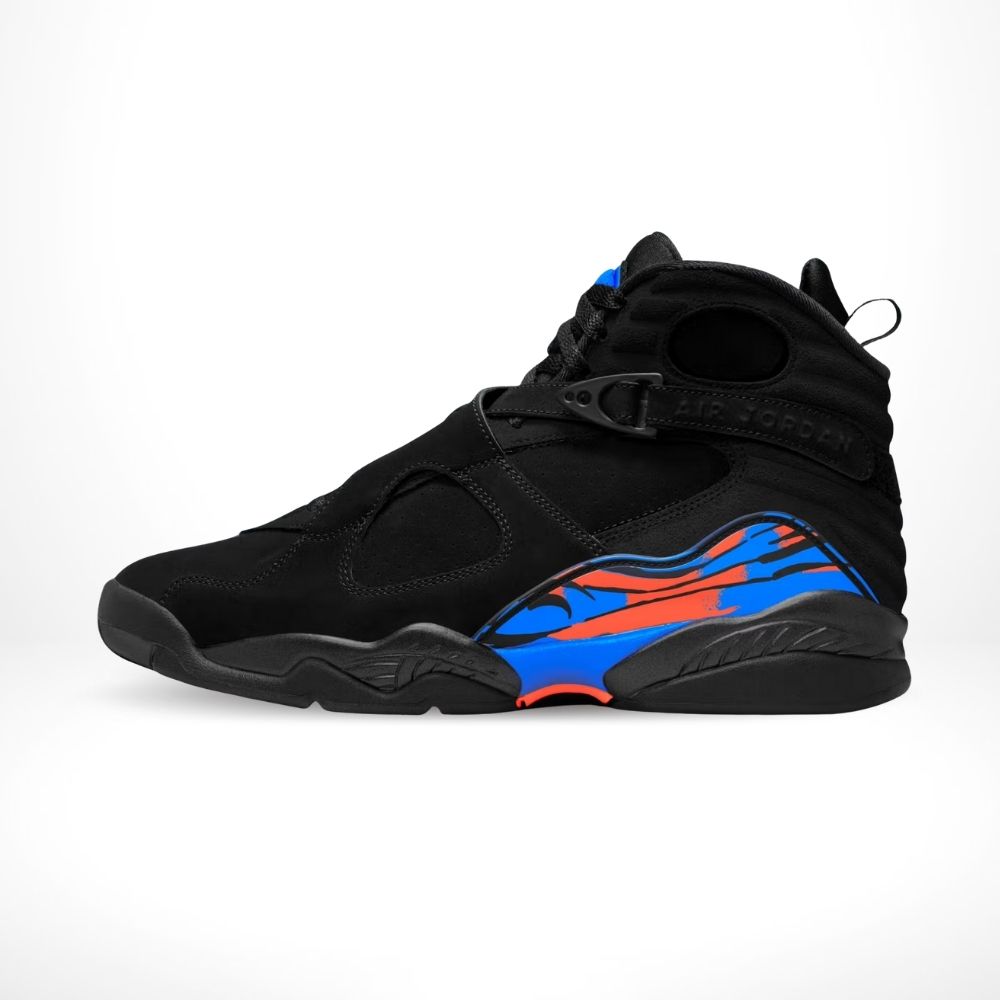 Air Jordan 8 Cavs in Black Blue - product image from the listing.
