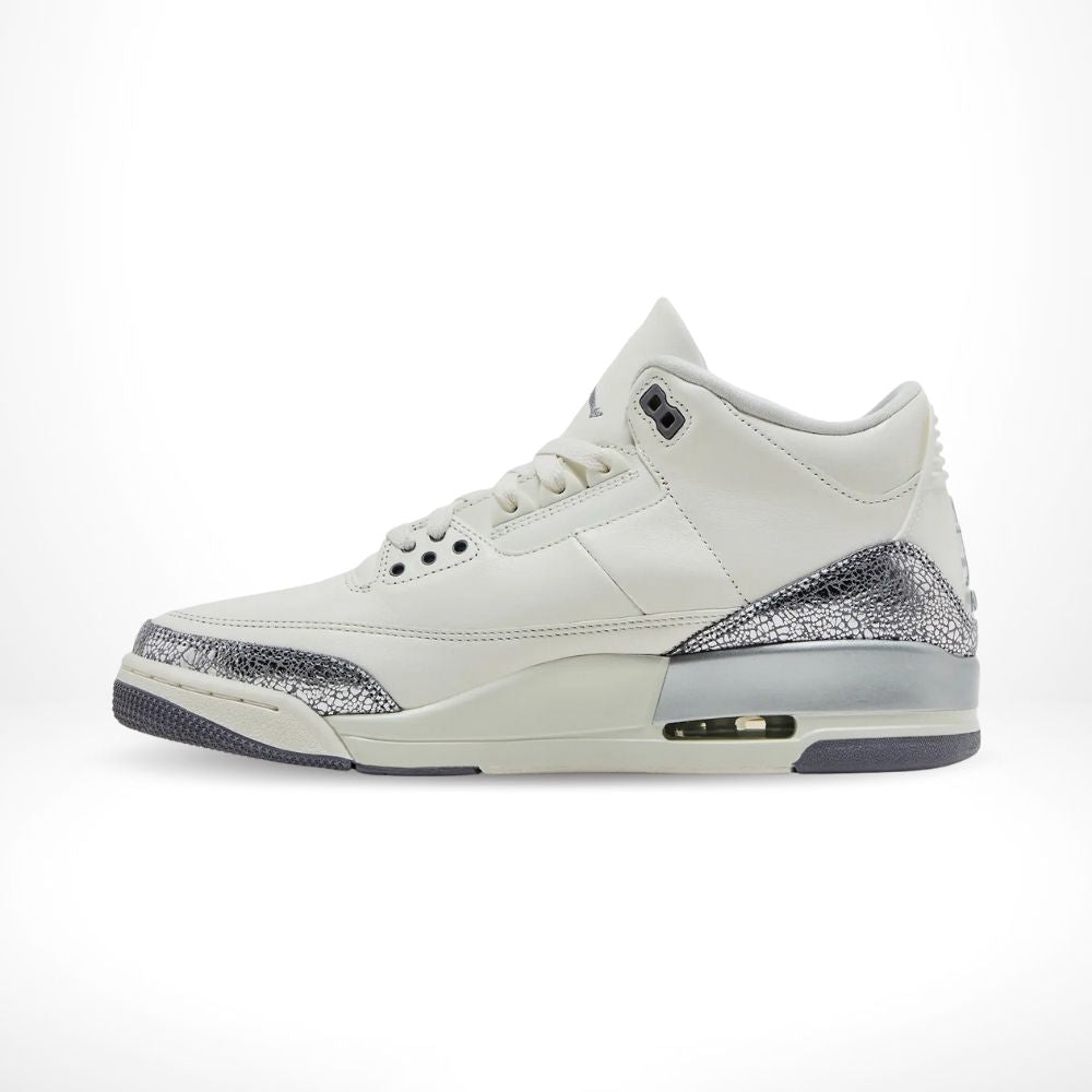 Air Jordan 3 Retro in Sail Metallic Silver - product image from the listing.