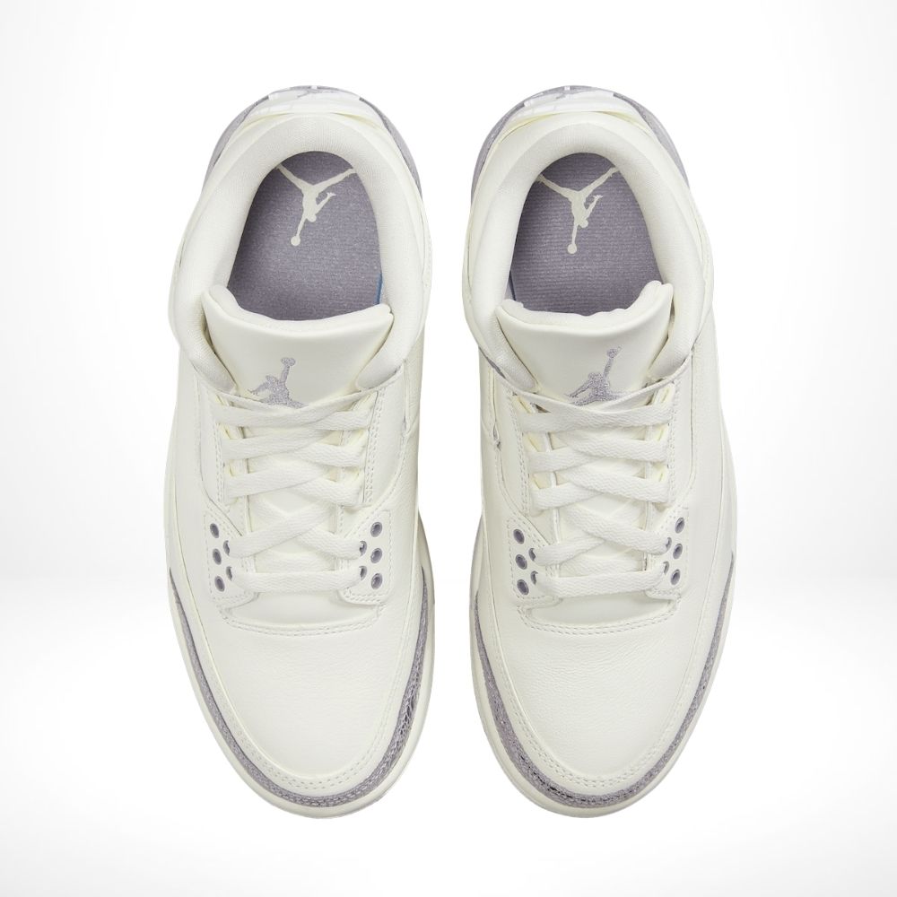 Air Jordan 3 Retro in Sail Metallic Silver - product image from the listing.