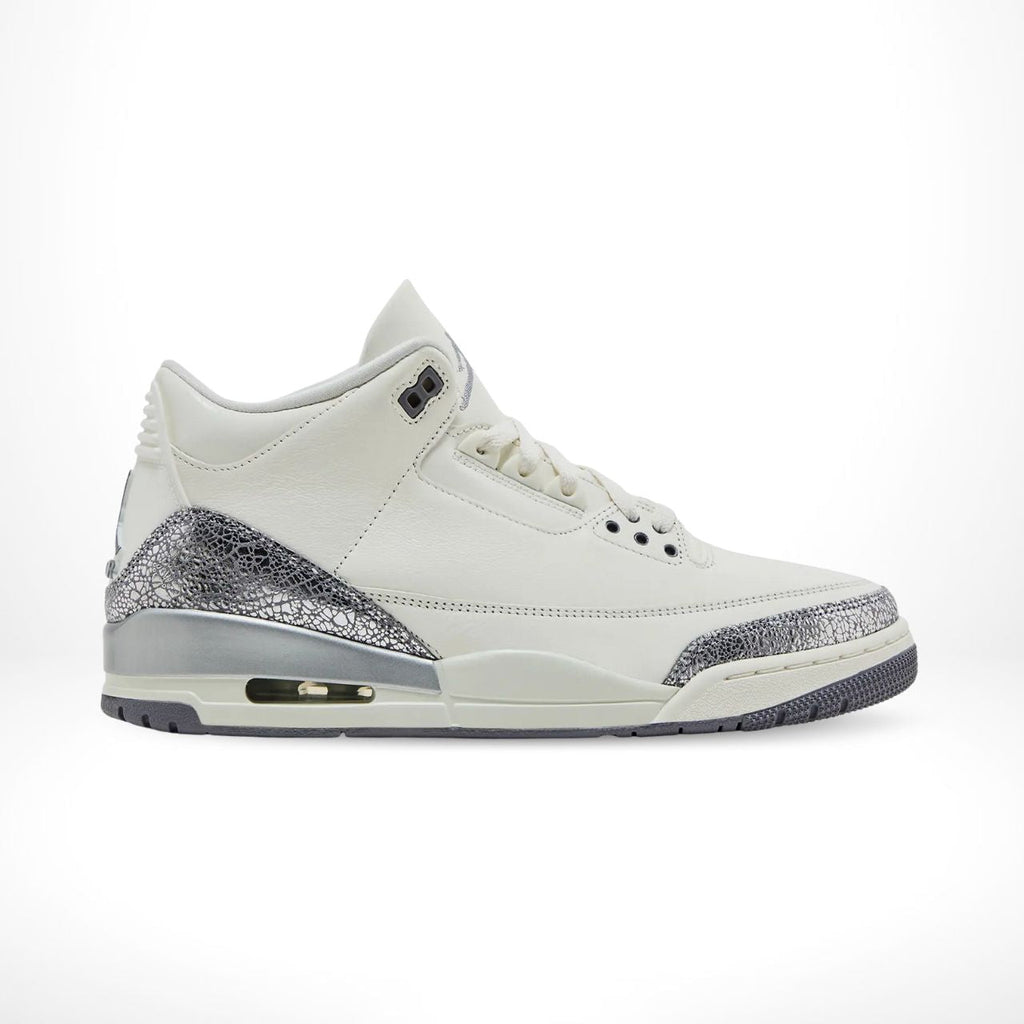 Air Jordan 3 Retro in Sail Metallic Silver - product image from the listing.