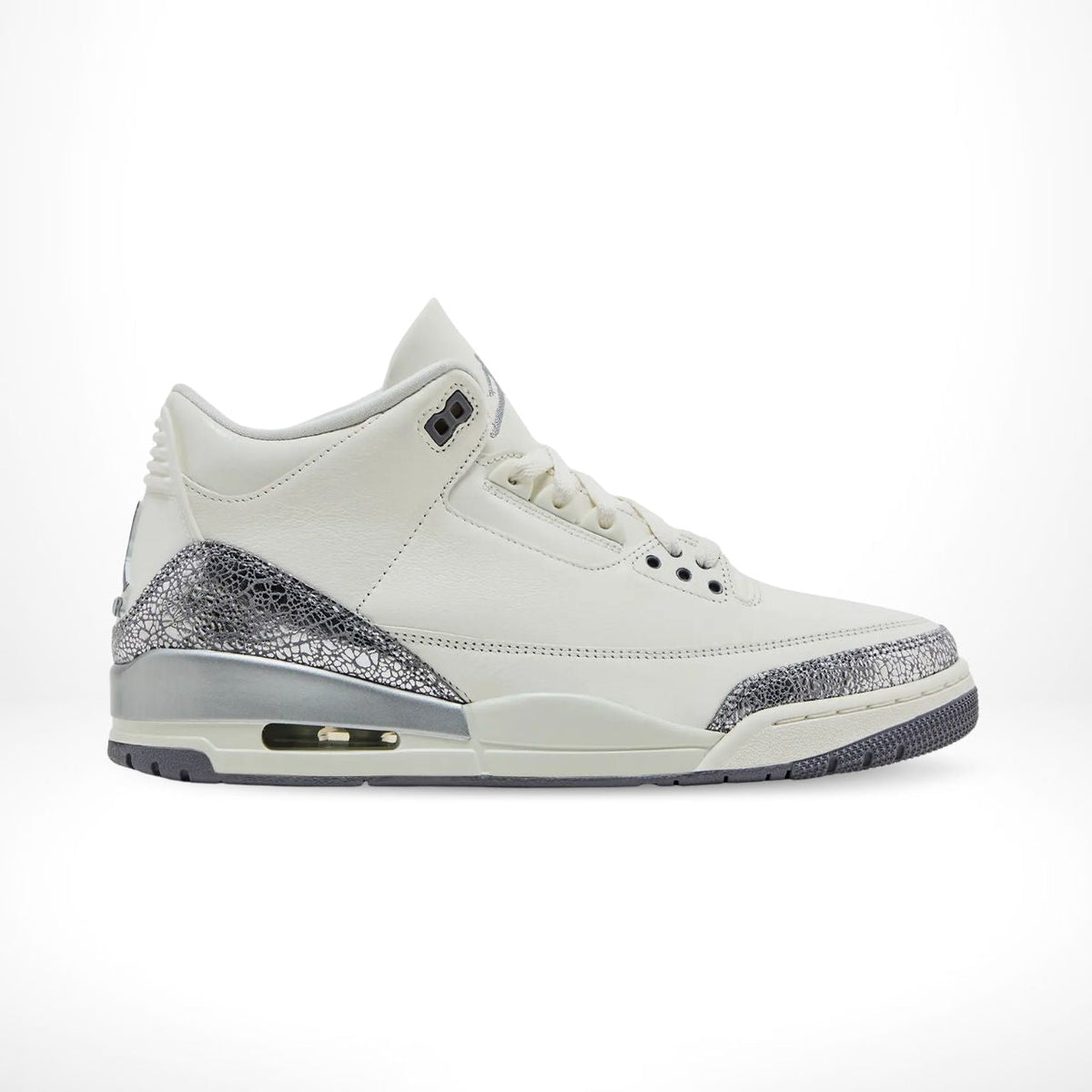 Air Jordan 3 Retro in Sail Metallic Silver - product image from the listing.