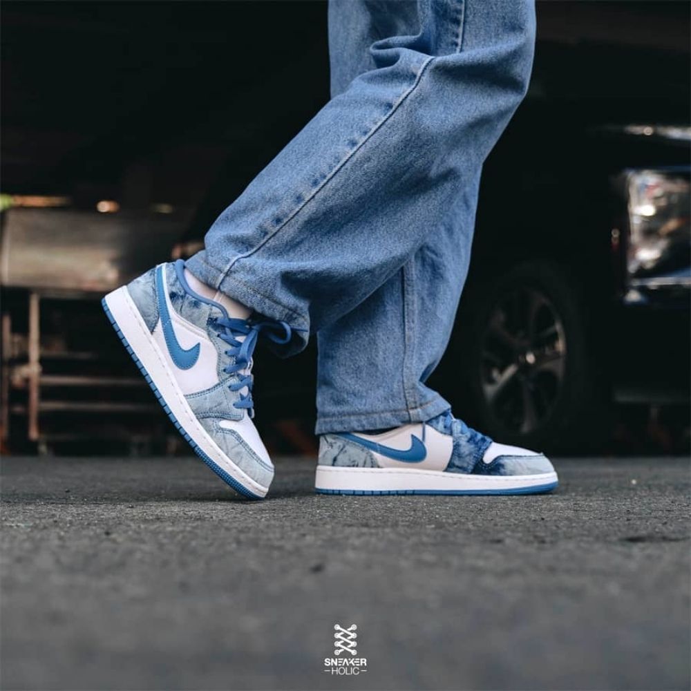 Air Jordan 1 Low in Washed Denim - product image from the listing.