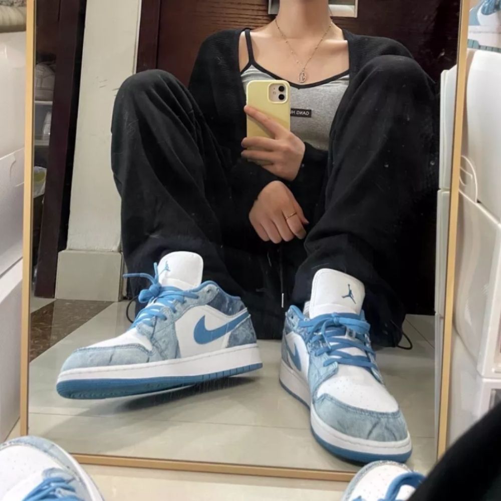 Air Jordan 1 Low in Washed Denim - product image from the listing.