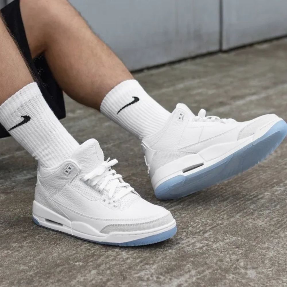 Air Jordan 3 Retro in Pure White - product image from the listing.