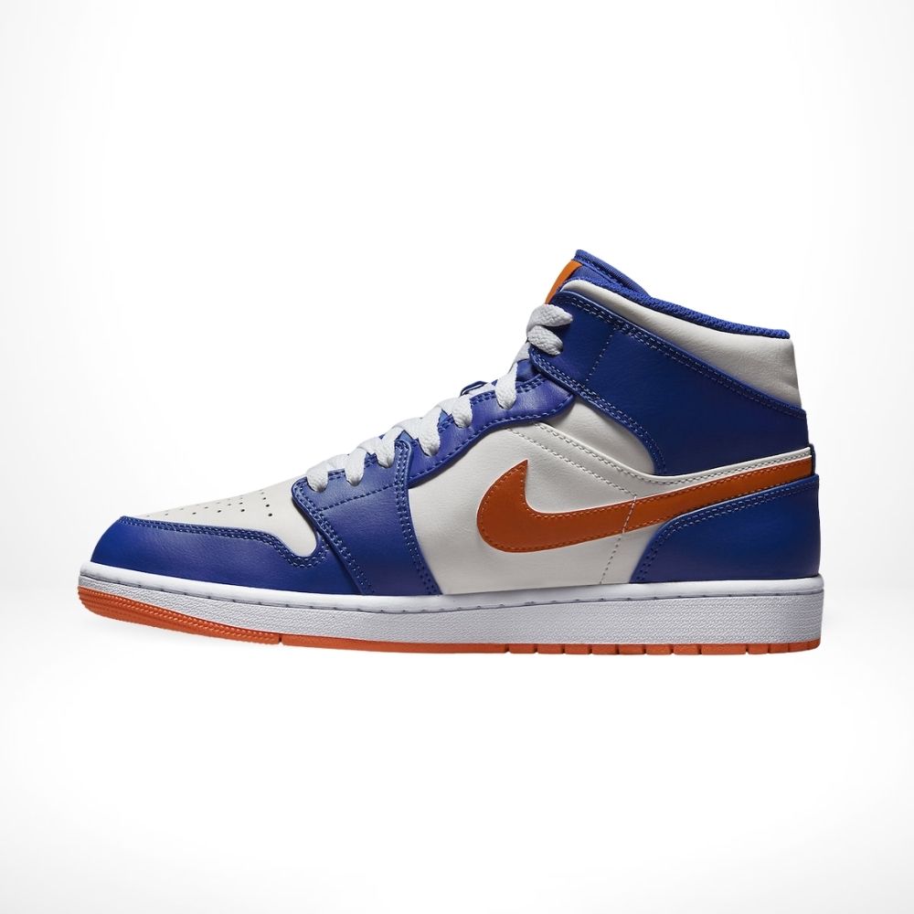 Air Jordan 1 Mid Knicks Game in Royal Orange - product image from the listing.