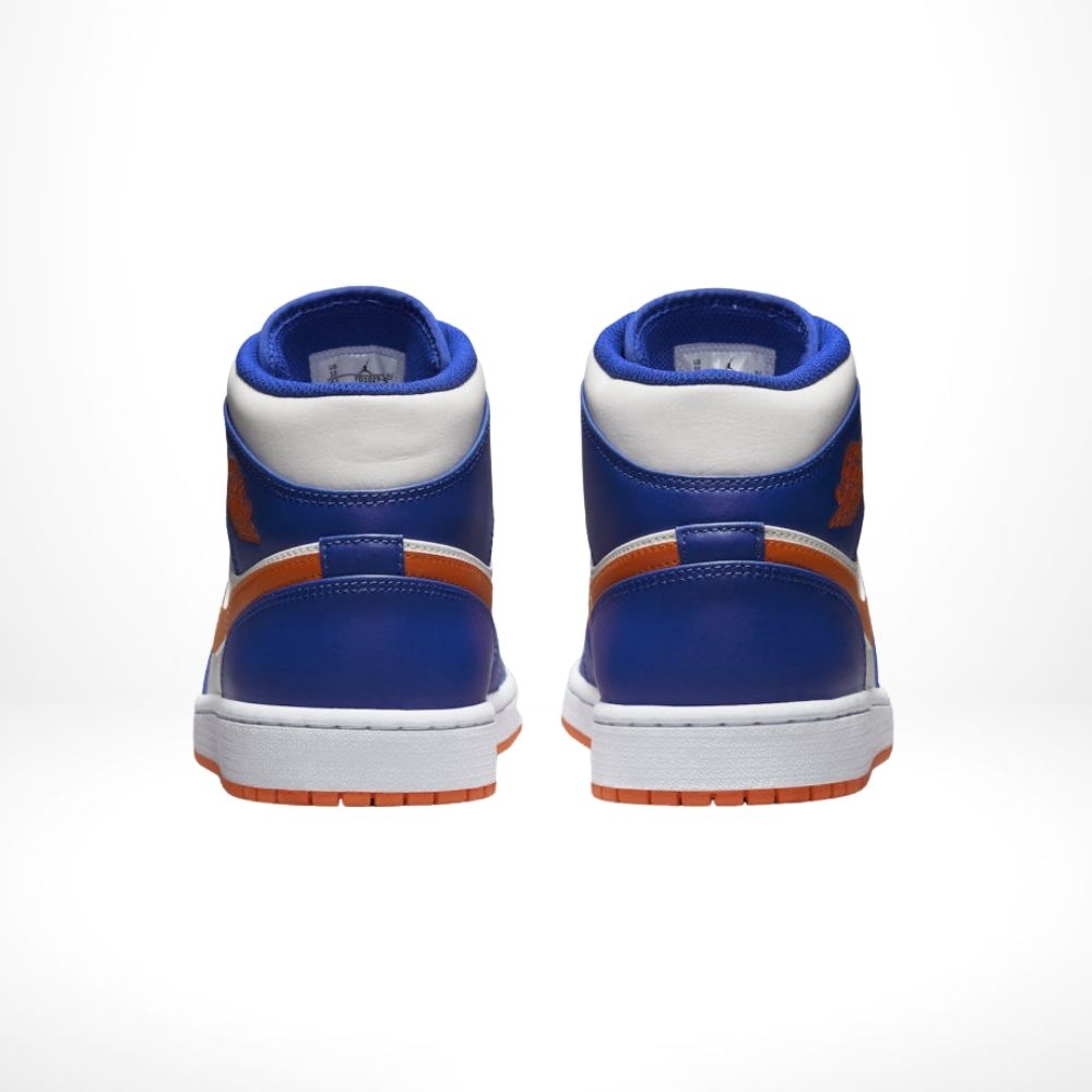 Air Jordan 1 Mid Knicks Game in Royal Orange - product image from the listing.