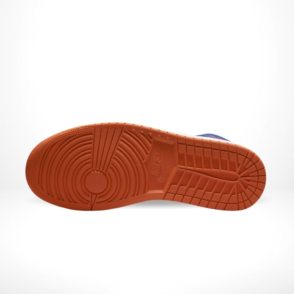 Air Jordan 1 Mid Knicks Game in Royal Orange - product image from the listing.