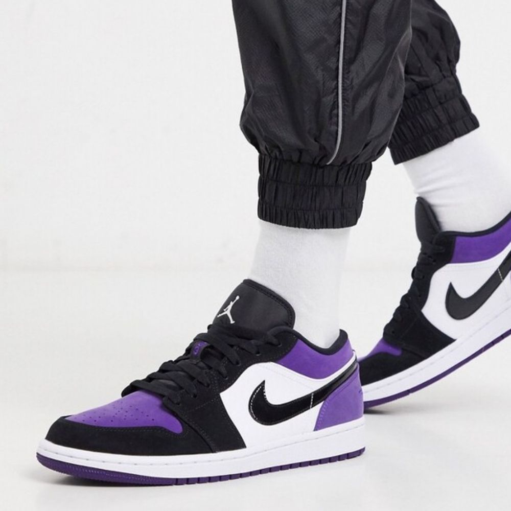 Air Jordan 1 Low Court in Purple Black - product image from the listing.