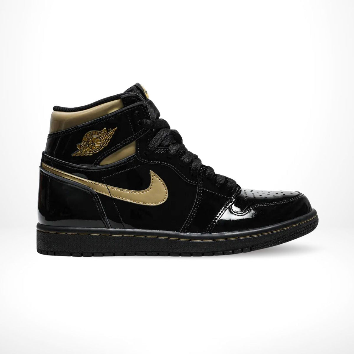 Air Jordan 1 Retro High OG in Black Metallic Gold - product image from the listing.