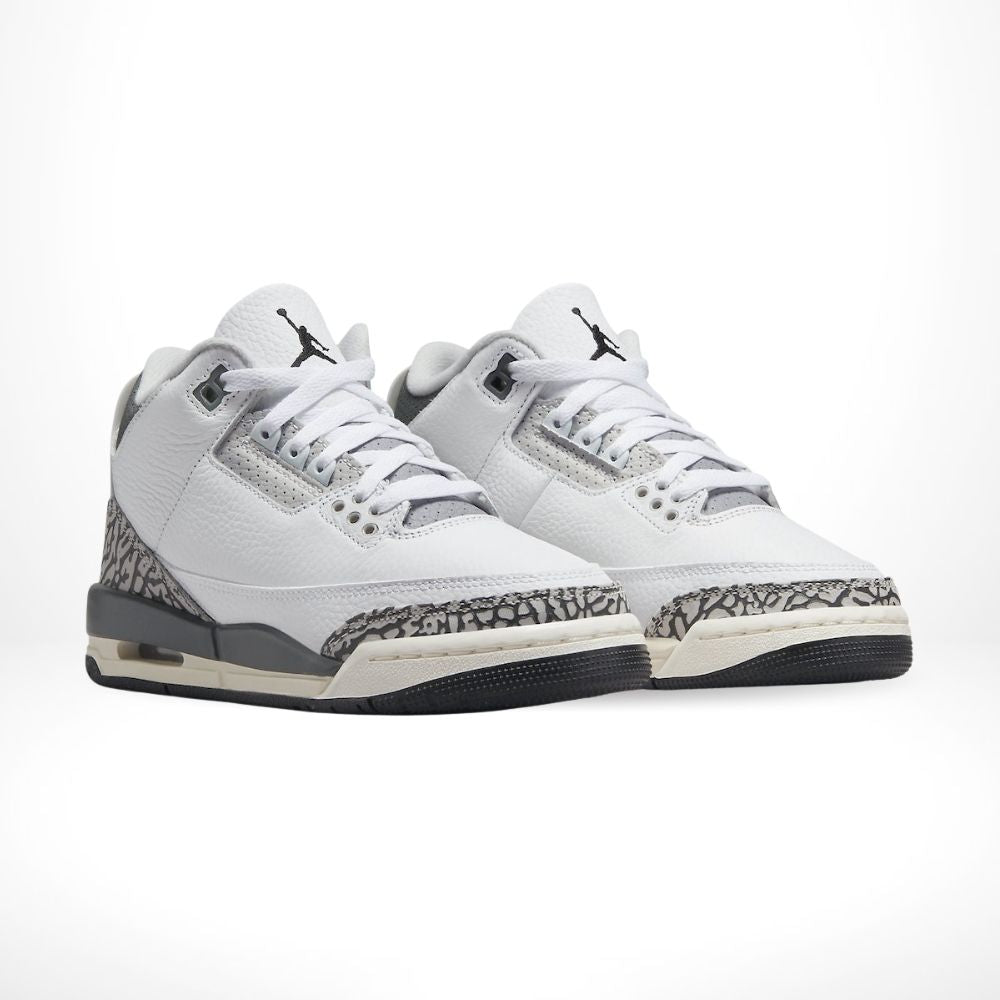 Air Jordan 3 Retro Hide N' Sneak Light Ash in Grey - product image from the listing.