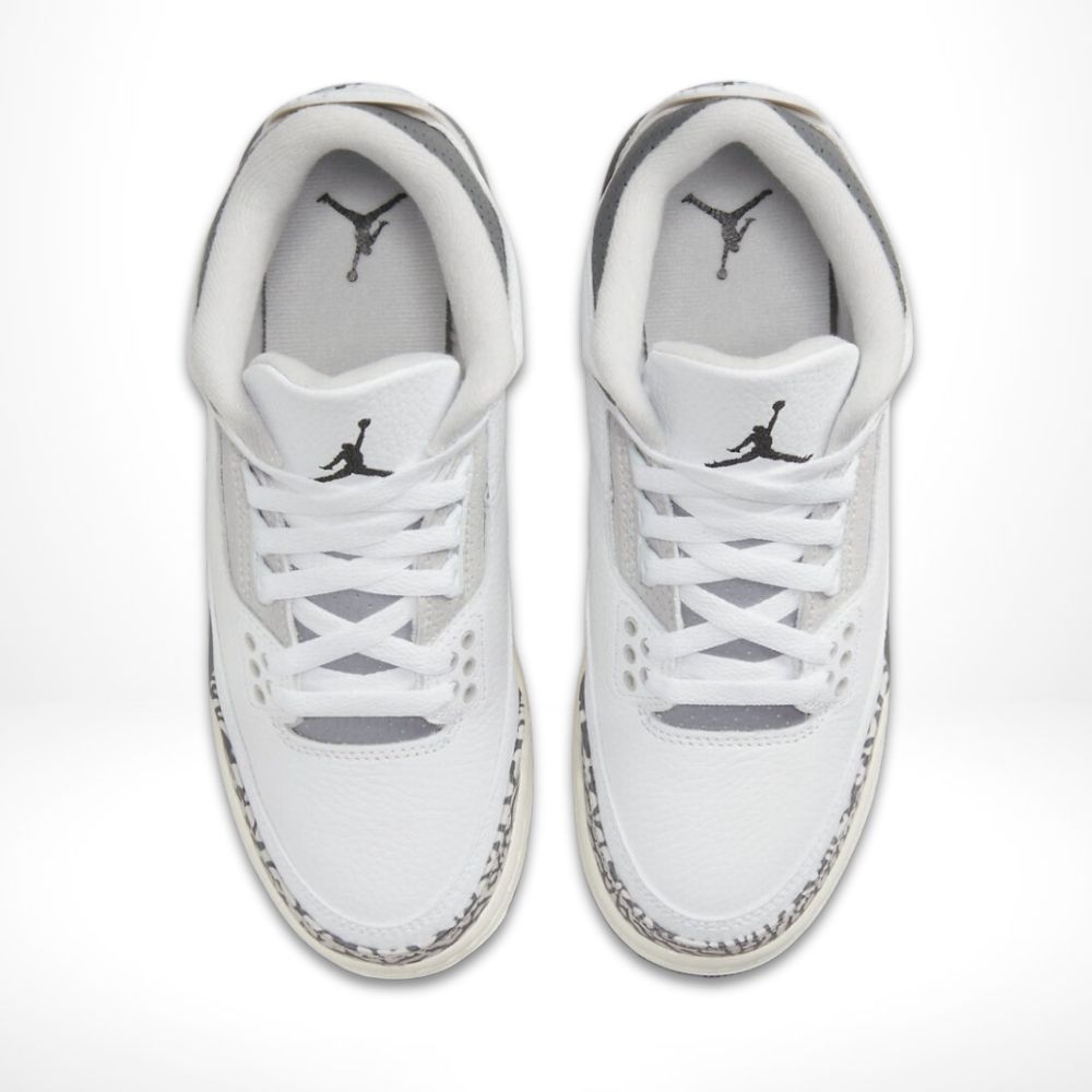 Air Jordan 3 Retro Hide N' Sneak Light Ash in Grey - product image from the listing.