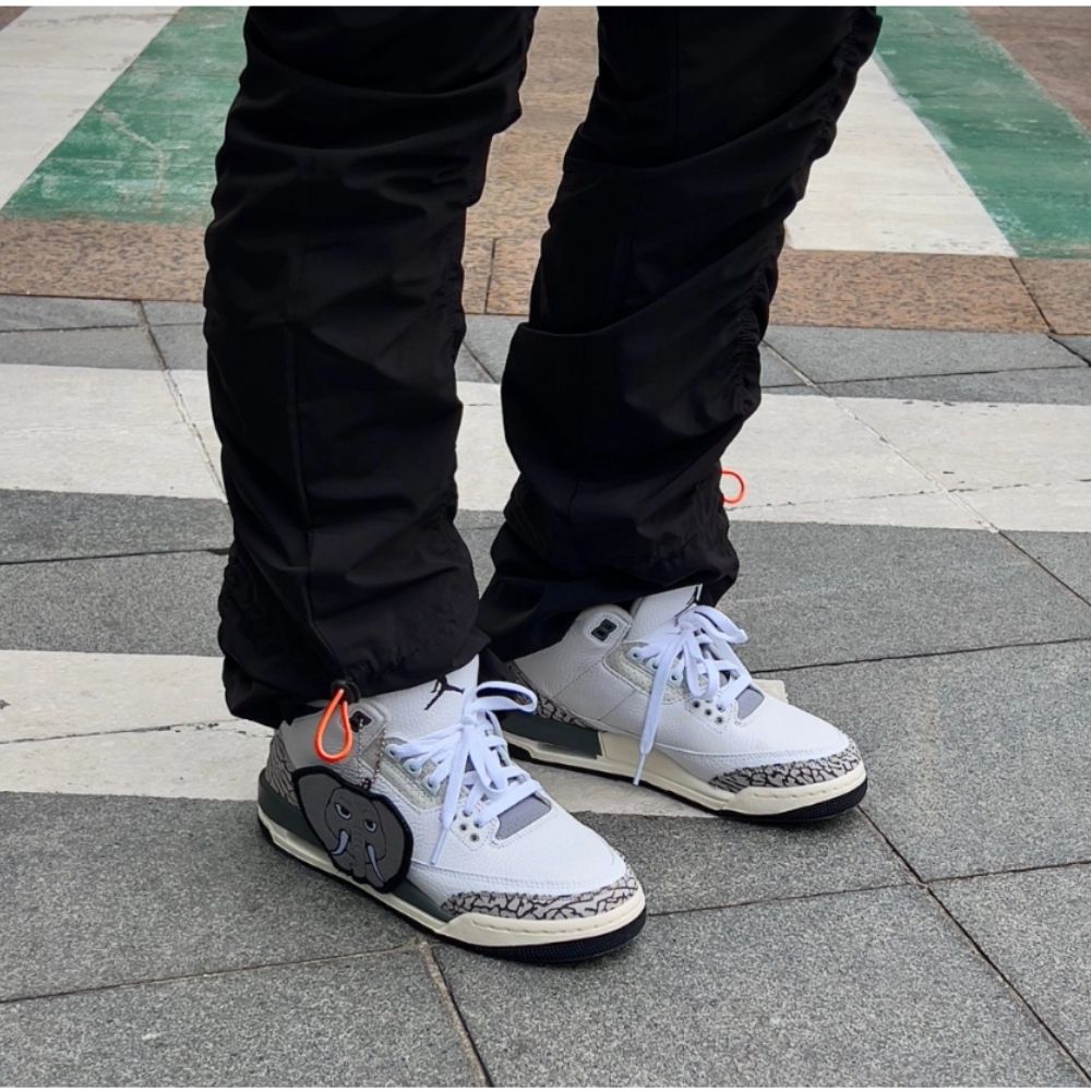 Air Jordan 3 Retro Hide N' Sneak Light Ash in Grey - product image from the listing.